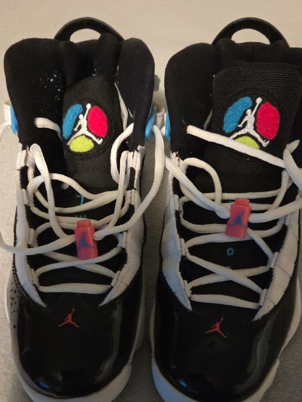 Jordan Kids Black Sneakers with Multicolor Logo Accents - Picture 4 of 10